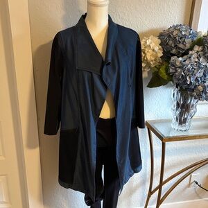 Elie Tahari denim jacket with mesh and scuba inserts size small